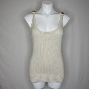 Trina Turk Cream Ivory Sweater Knit Tank Top Cami Women's M Medium